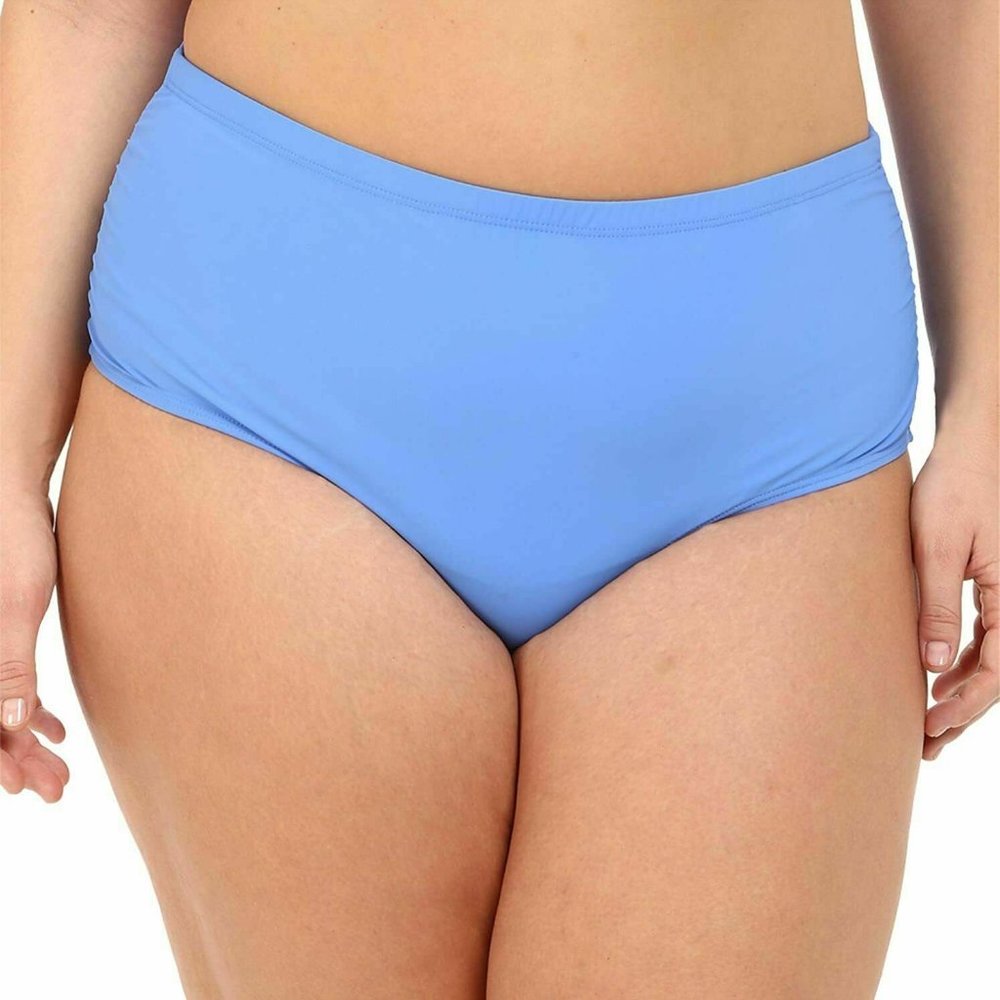 Athena Womens Swimwear Blue Size 22W Plus High Waist Bikini Bottom $64